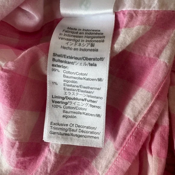 NWT J.Crew Pink Gingham Ruffle Wrap Short Sleeve Top Blouse Size L - Picture 11 of 11